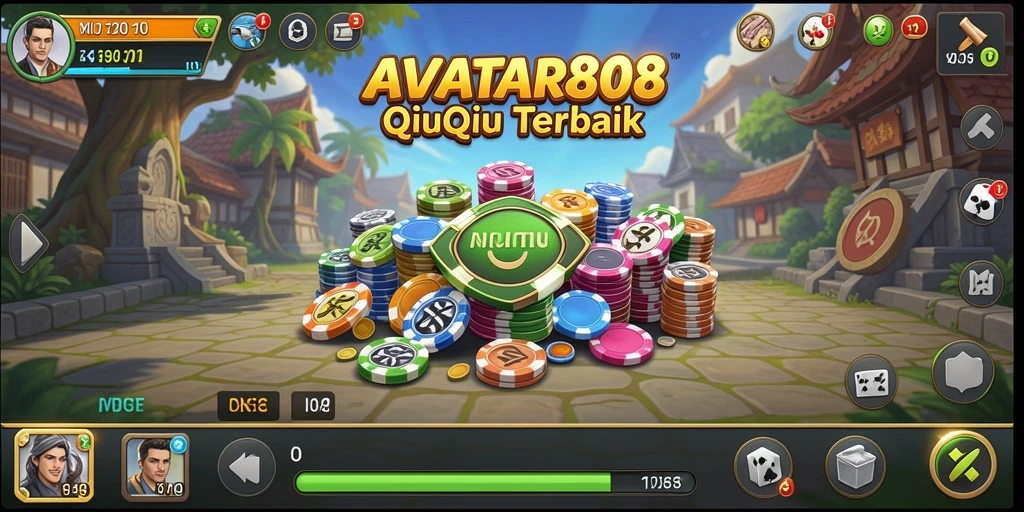 Screenshot AVATAR808 menampilkan aksi seru permainan QiuQiu.