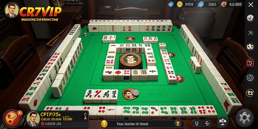 Screenshot gameplay CR7VIP menunjukkan pengalaman Mahjong yang seru.