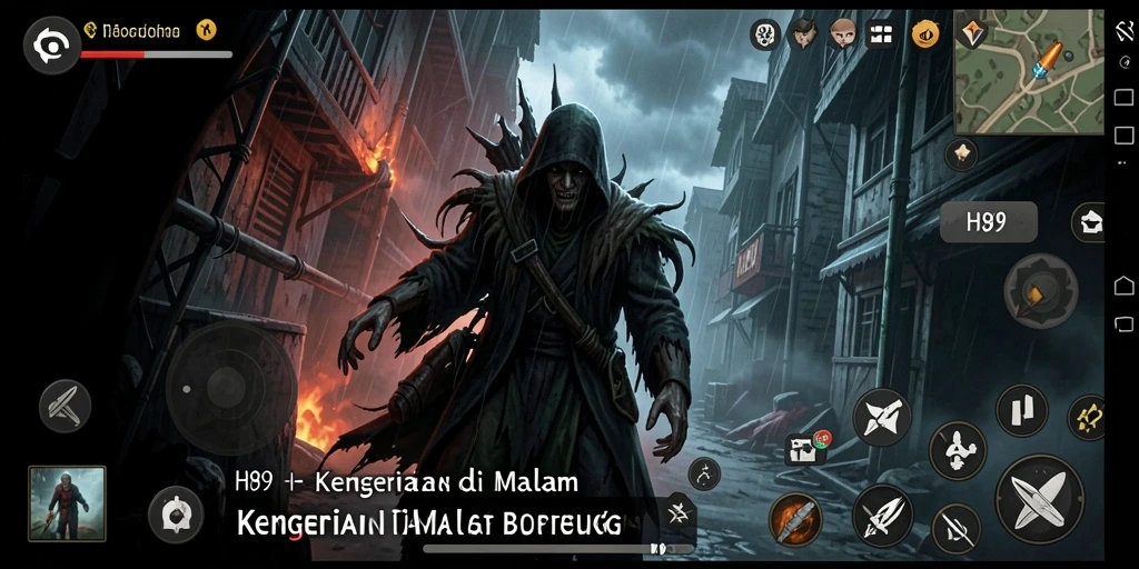 Gameplay mencekam H89 dengan suasana gelap dan misterius.