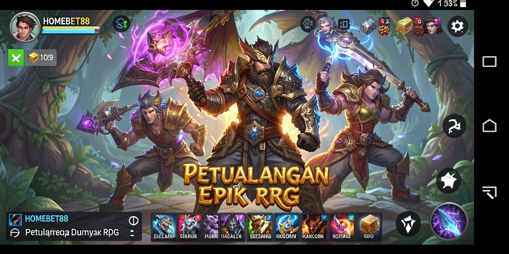 Tampilan gameplay <strong>HOMEBET88</strong> yang menegangkan dan penuh warna.