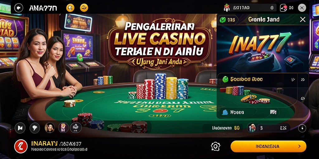 Screenshot INA777 menampilkan dealer dan permainan Live Casino yang menarik.