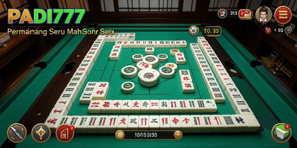 Tampilan utama gameplay Mahjong di PADI777 dengan desain papan menarik.