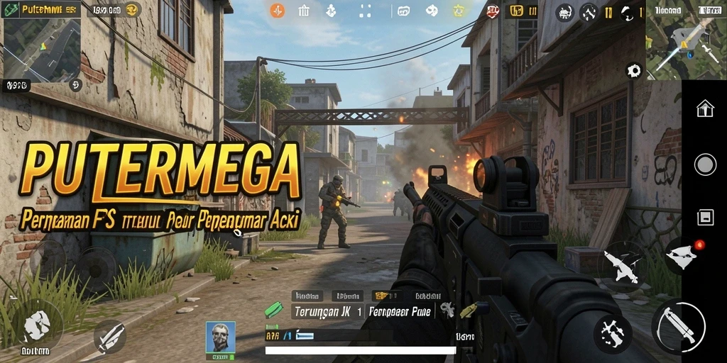 Gameplay PUTERMEGA yang mendebarkan dalam pertempuran FPS.