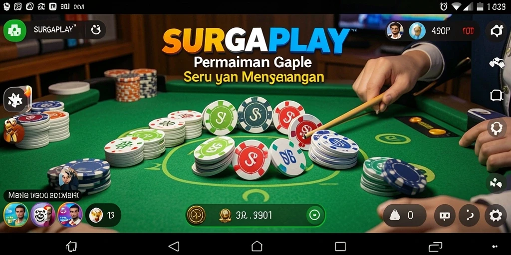 Tampilan gameplay SURGAPLAY yang seru dan menantang di Gaple.