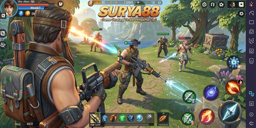 Tangkapan layar SURYA88 menampilkan aksi strategis dalam gameplay SLG.