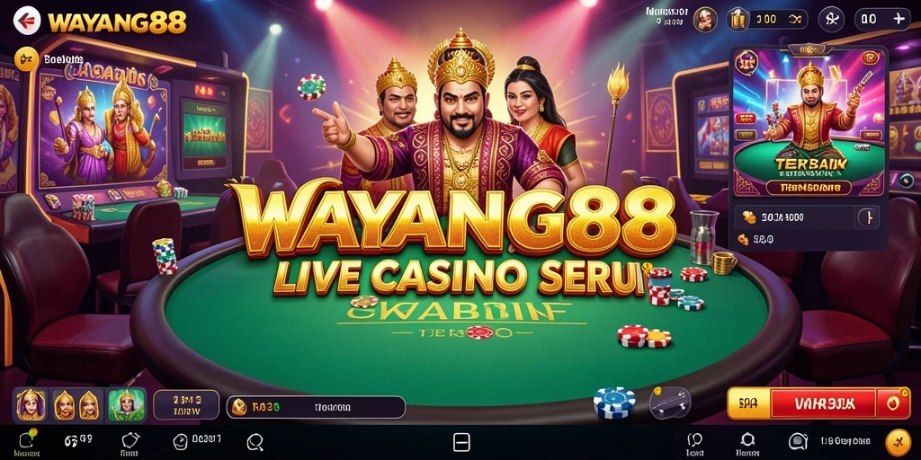 Screenshot utama WAYANG88 menampilkan dealer profesional dan gameplay seru Live Casino.